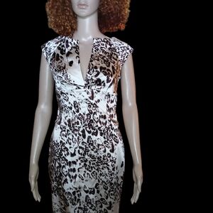 Leopard Print Satin Dress